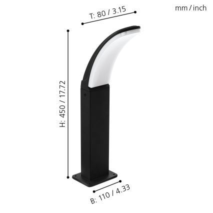 Eglo - Lampadaire LED extérieur LED/11W/230V IP4hauteur 450