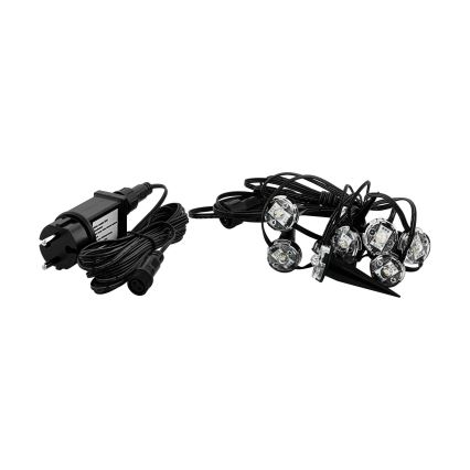 Eglo - Guirlande lumineuse décorative extérieure 9 LED, 10 m, IP65, blanc chaud