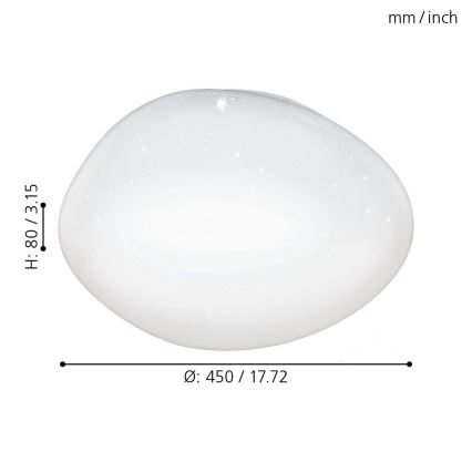 Eglo - Plafonnier LED dimmable, 24W/230V, Ø 45 cm + télécommande