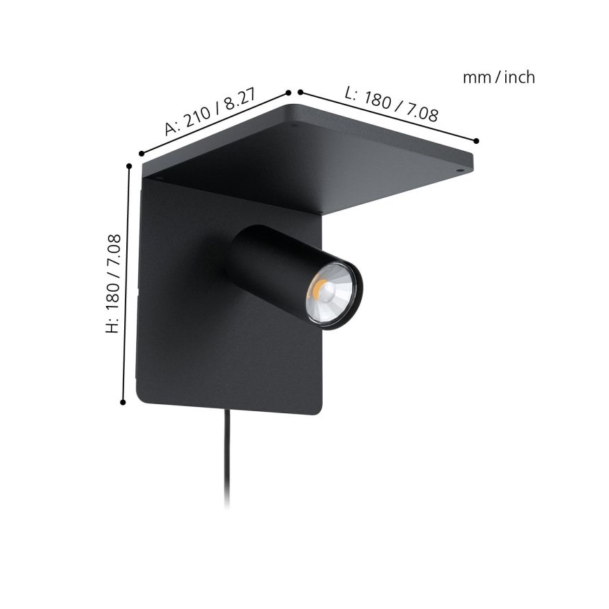 Eglo - Applique murale LED avec recharge sans fil 1xGU10/5W/230V