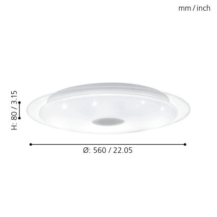 Eglo - Plafonnier à intensité variable LED/36W/230V + télécommande