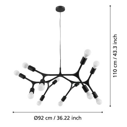 Eglo - Suspension avec fil 12xE27/60W/230V