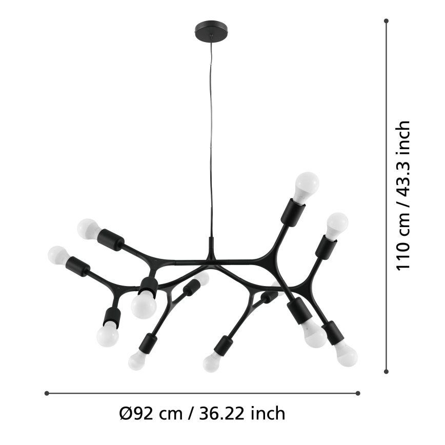 Eglo - Suspension avec fil 12xE27/60W/230V