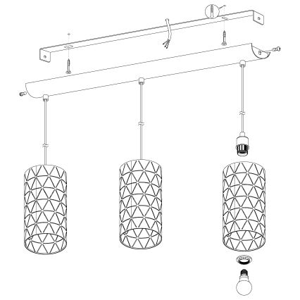 Eglo - Suspension avec fil 3xE27/40W/230V