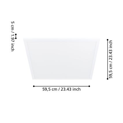 Eglo - plafonnier LED avec détecteur de mouvement et détecteur crépusculaire LED/34W/230V