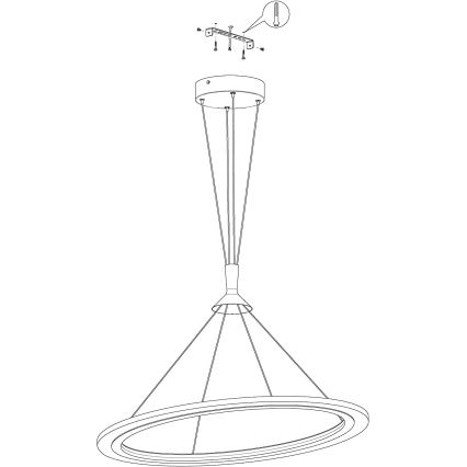 Eglo 98427 - Suspension LED RGB dimmable à câble HORNITOS-C LED/37W/230V + télécommande