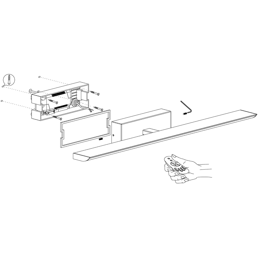 Eglo 98451 - Éclairage LED RGB dimmable pour salle de bains TABIANO-C LED/15,6W/230V IP44 + télécommande