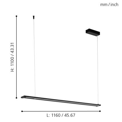 Eglo - Suspension LED avec fil LED/27W/230V