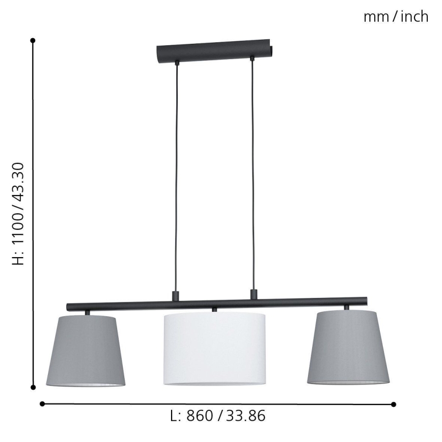 Eglo - Suspension avec fil 3xE14/25W/230V