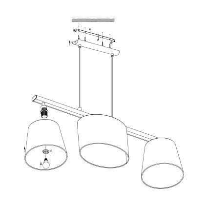 Eglo - Suspension avec fil 3xE14/25W/230V