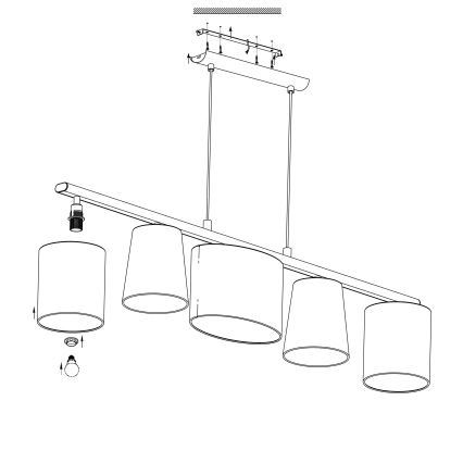 Eglo - Suspension avec fil 5xE14/25W/230V