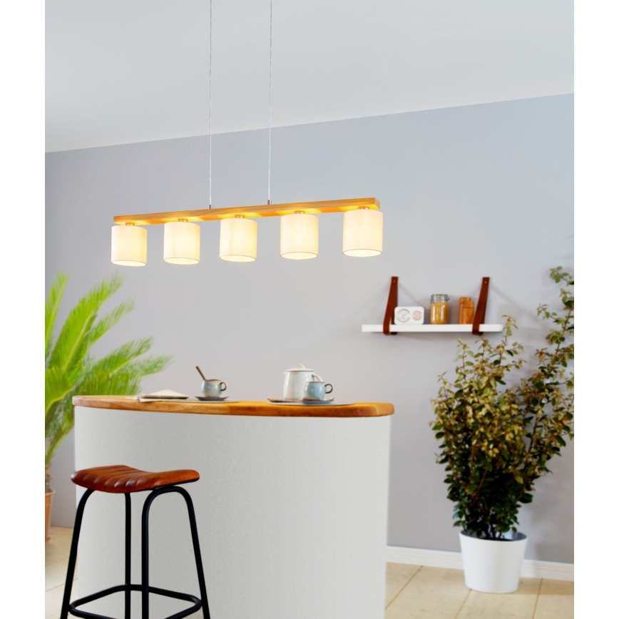 Eglo - Suspension avec fil 5xE27/28W/230V