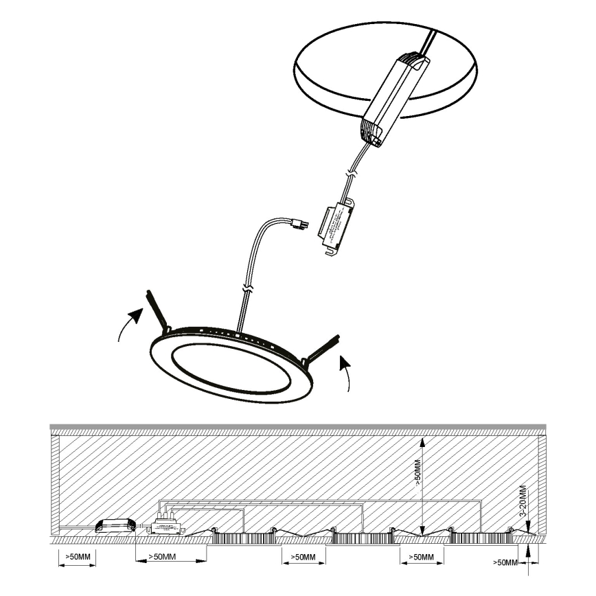 Eglo - LOT 3x Spot encastrable de salle de bain FUEVA 1xLED/2,8W/230V IP44 chrome brillant