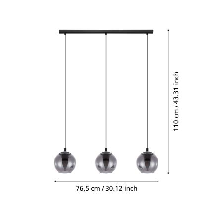 Eglo - Suspension avec fil 3xE27/40W/230V