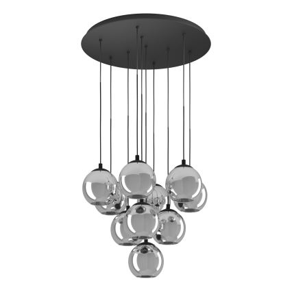 Eglo - Suspension sur câble 10xE27/40W/230V noir/chrome brillant