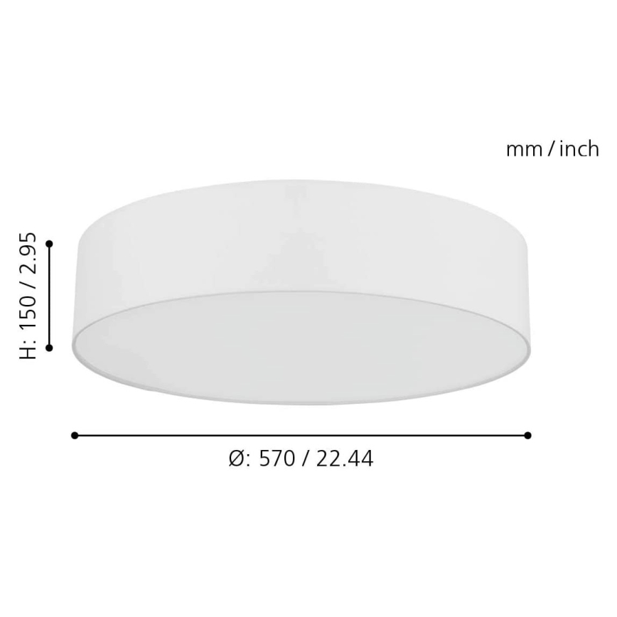 Eglo - Plafonnier à intensité variable LED RGB ROMAO-C LED/33W/230V + télécommande