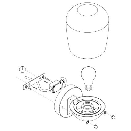 Eglo - Applique murale d'extérieur 1xE27/60W/230V IP44