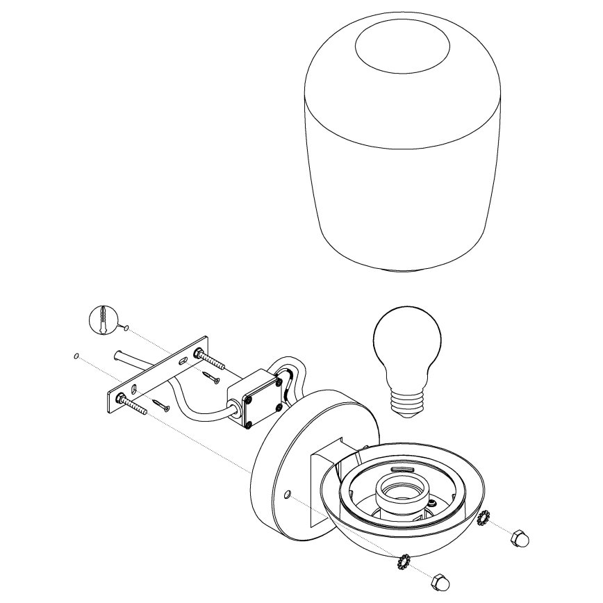 Eglo - Applique murale d'extérieur 1xE27/60W/230V IP44