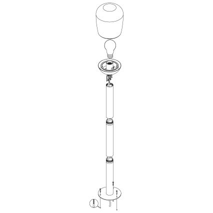 Eglo - Lampadaire extérieur 1xE27/60W/230V IP44