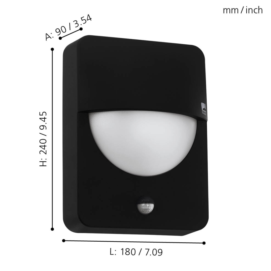 Eglo - Applique d'extérieur avec détecteur 1xE27/28W/230V IP44