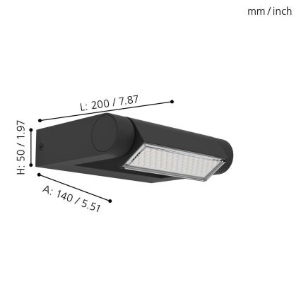 Eglo - Applique murale LED d'extérieur LED/4,8W/230V IP44