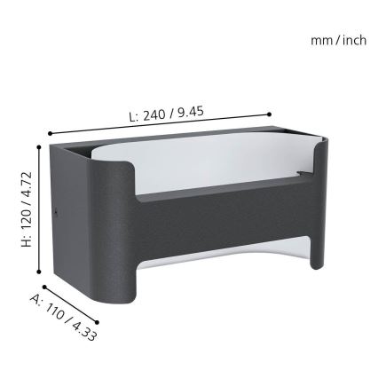 Eglo - Applique murale LED d'extérieur LED/4,8W/230V IP44