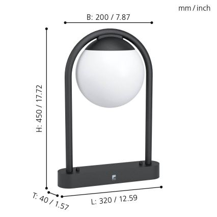 Eglo - Lampadaire extérieur 1xE27/28W/230V IP44