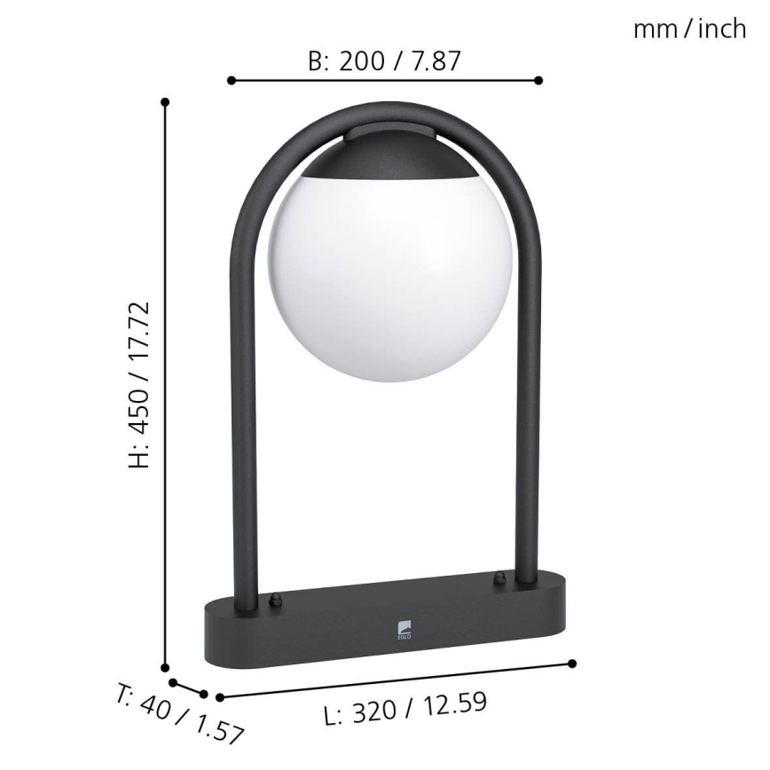 Eglo - Lampadaire extérieur 1xE27/28W/230V IP44