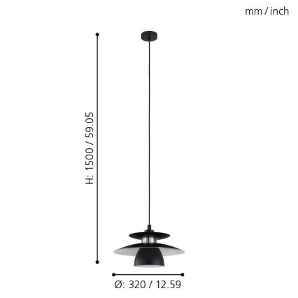 Eglo - Suspension avec fil 1xE27/40W/230V