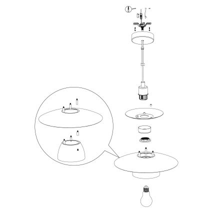 Eglo - Suspension avec fil 1xE27/40W/230V