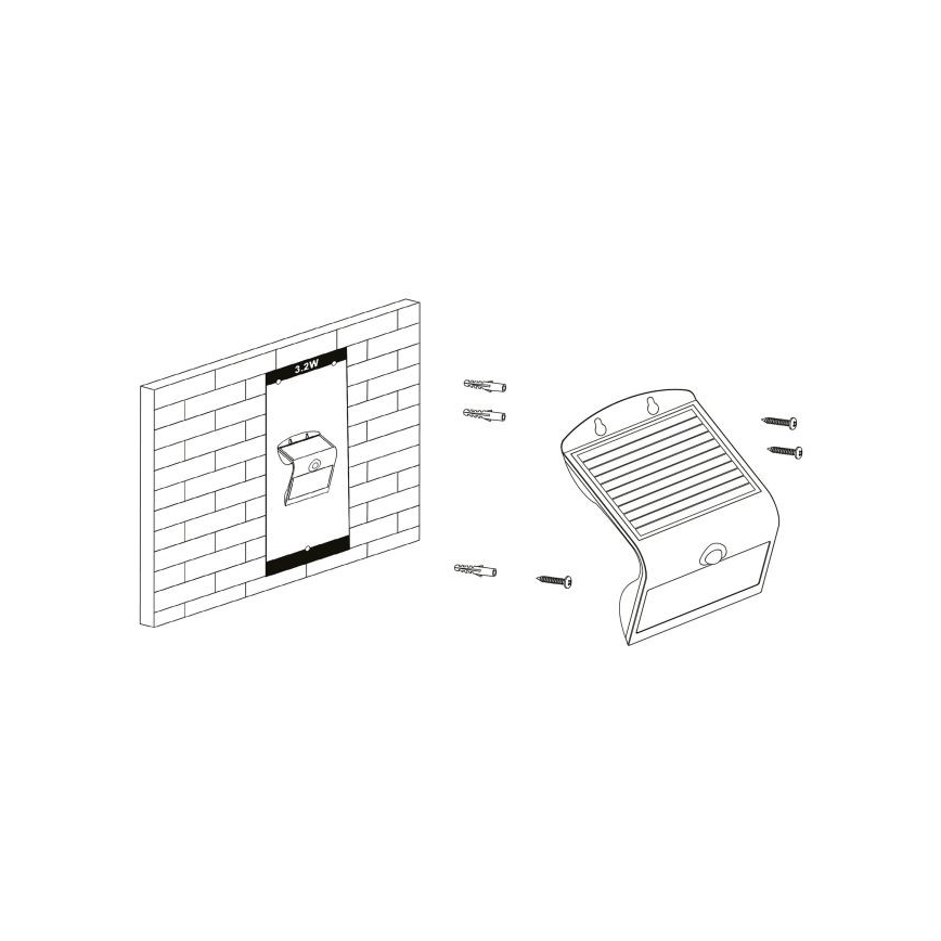 Eglo - Luminaire solaire à LED avec détecteur LED/3,2W/3,7V 2000 mAh IP54