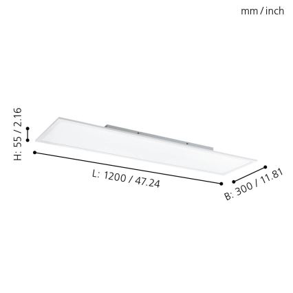 Eglo - Plafonier RGBW à intensité variable LED/32,5W/230V 2700-6500K 120x30 cm + télécommande