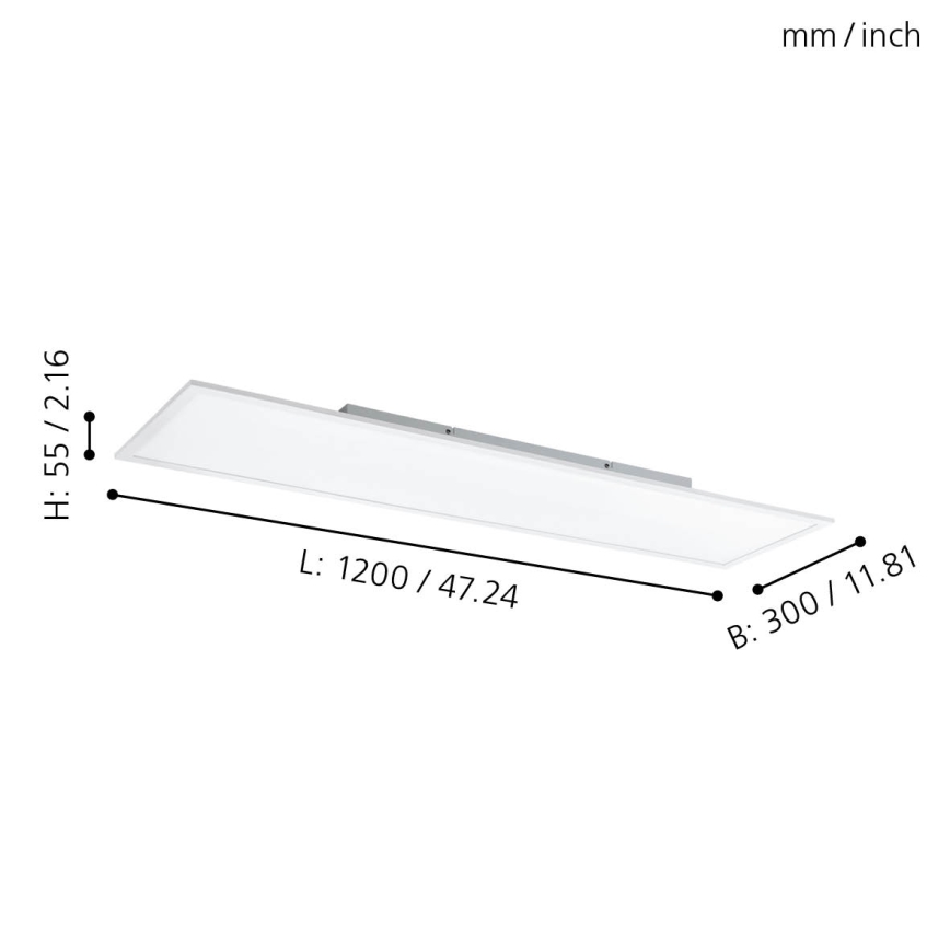 Eglo - Plafonier RGBW à intensité variable LED/32,5W/230V 2700-6500K 120x30 cm + télécommande