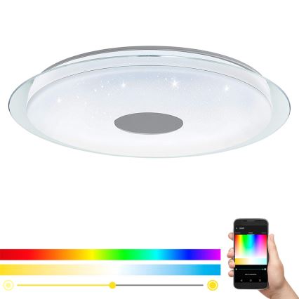 Eglo - Plafonnier à intensité variable LED RGB LANCIANO-C LED/53W/230V + télécommande