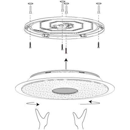 Eglo - Plafonnier à intensité variable LED RGB LANCIANO-C LED/53W/230V + télécommande