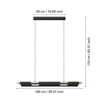 Eglo - Suspension filaire à intensité variable LED/27W/230V ZigBee