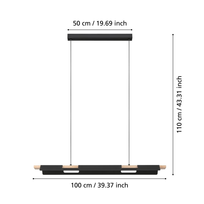 Eglo - Suspension filaire à intensité variable LED/27W/230V ZigBee