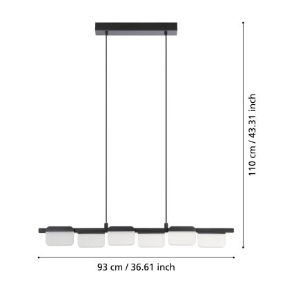 Eglo - Suspension filaire à intensité variable 6xLED/4,5W/230V