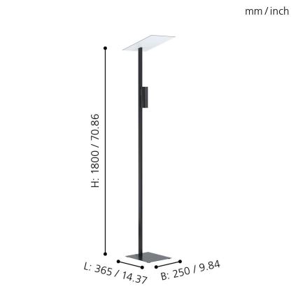 Eglo - Lampadaire LED 2xGU10/5W/230V