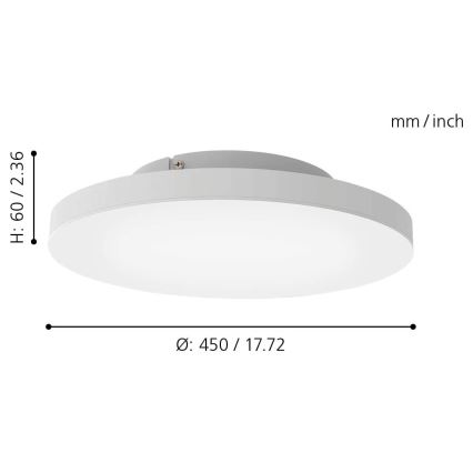 Eglo - Plafonnier à intensité variable LED RGB TURCONA-C LED/20W/230V + télécommande