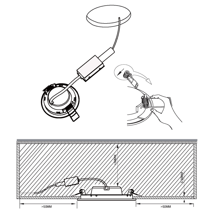 Eglo - Luminaire encastré LED 2,7 W, 230 V, Ø 8,6 cm