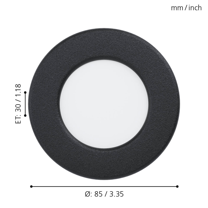 Eglo - Spot LED encastrable pour salle de bains LED/2,7W/230V IP44 Ø 8,6 cm