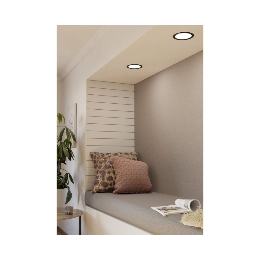 Eglo - Plafonnier LED encastrable pour salle de bains, 10,5 W, 230 V, IP44, Ø 16,6 cm