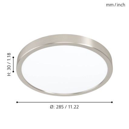 Eglo 99232 - Plafonnier LED FUEVA 5, 20 W, 230 V, Ø 28,5 cm