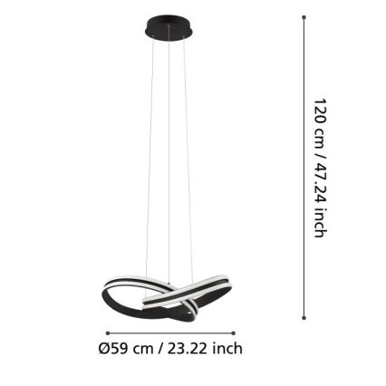 Eglo - Suspension LED avec fil 2xLED/18W/230V