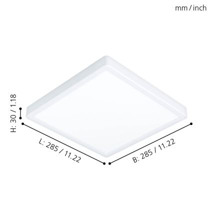 Eglo - Plafonnier LED pour salle de bains LED/20W/230V IP44 28,5x28,5 cm