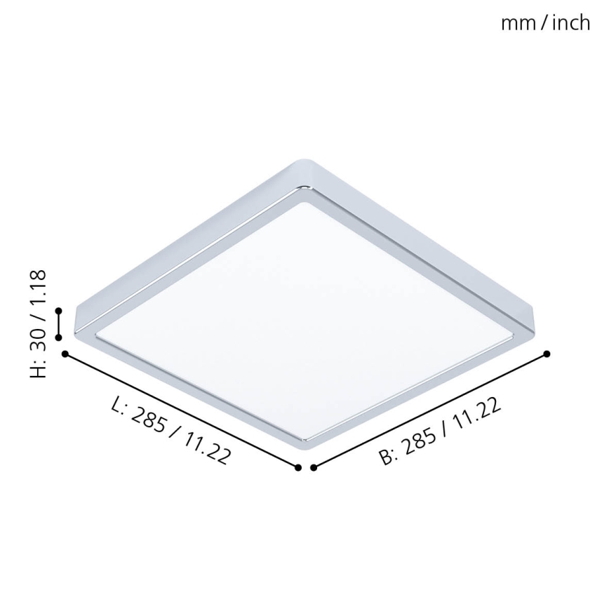 Eglo - Plafonnier LED pour salle de bains LED/20W/230V IP44 28,5x28,5 cm