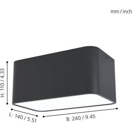 Eglo 99284 - Plafonnier GRIMASOLA 2xE27/28W/230V
