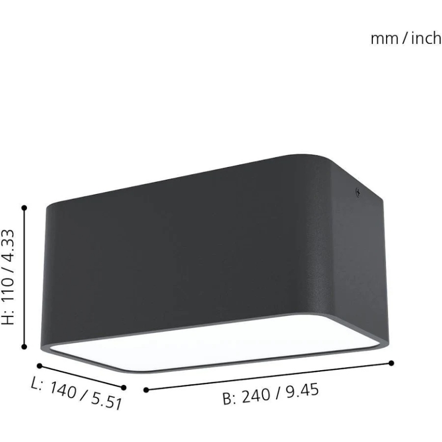 Eglo 99284 - Plafonnier GRIMASOLA 2xE27/28W/230V