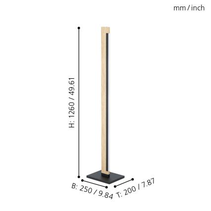 Eglo - Lampadaire tactile à intensité variable CAMACHO LED/22W/230V
